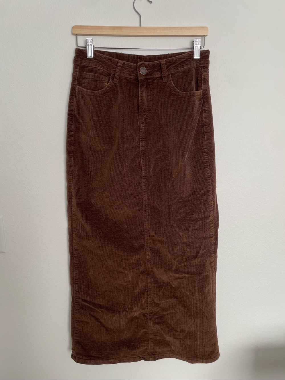 Inherit Co. Stella Chocolate Brown Corduroy Maxi Skirt Size 6